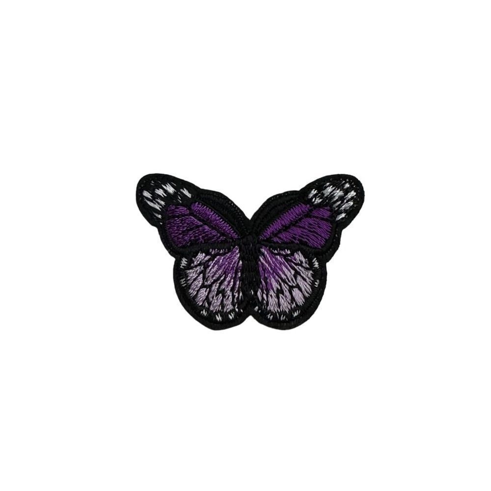 Small Purple Butterfly Embroidered Patch